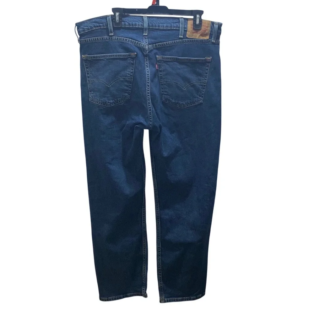 Levis 505 Regular Fit Straight Leg Jeans Mens 38x30 Dark Wash Blue Denim